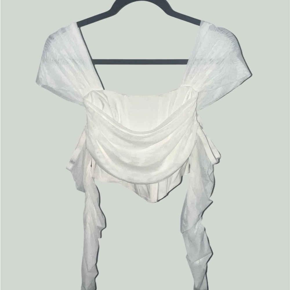 Elegant White Draped Top